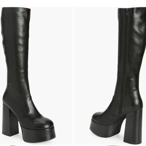 Jeffrey Campbell Timewarp Black Platform Boots NWT Size 8